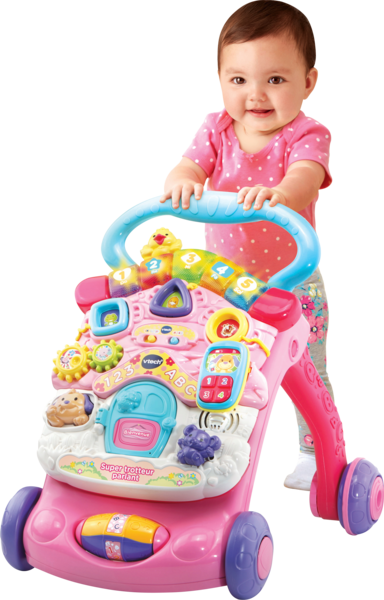 Super Trotteur Parlant 2 En 1 Rose 