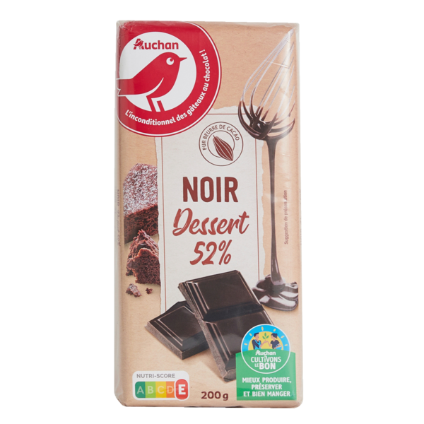 Chocolat Noir 52% Dessert Filière Auchan Cultivons Le Bon