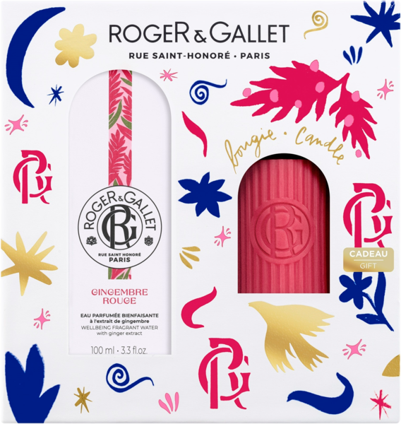 Roger Gallet Coffret Eau Parfumée Gingembre Rouge + Bougie 