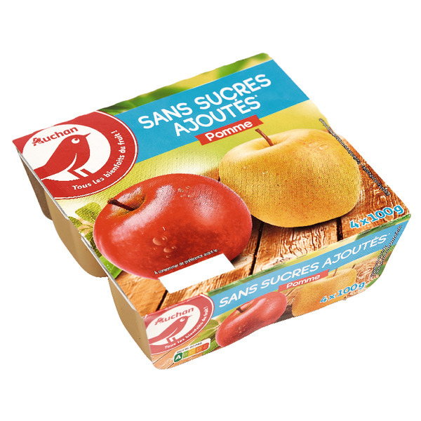 Desserts Aux Fruits Pomme Sans Sucres Ajoutés Auchan