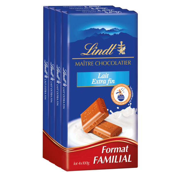 Tablettes De Chocolat Lait Extra Fin Lindt