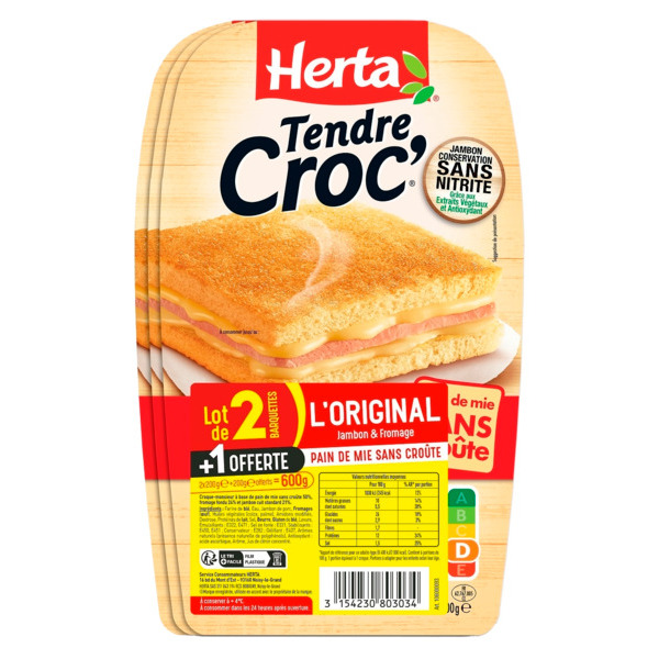 Herta Croc Jambon Fromage Sans Croute 