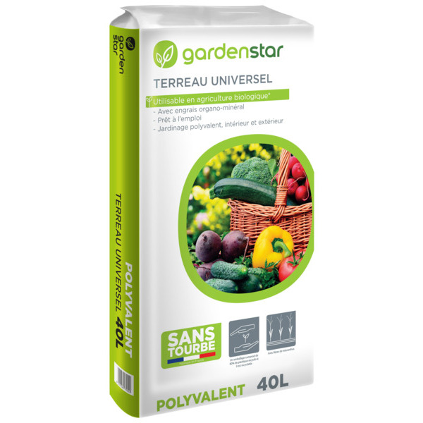 Terreau Universel Sans Tourbe 40 L Gardenstar