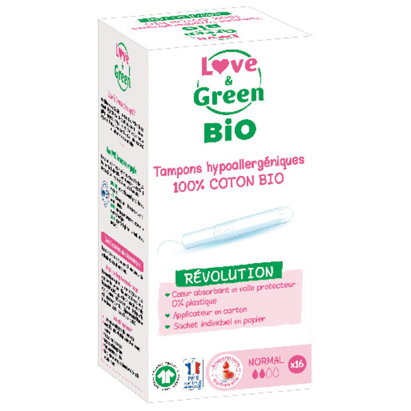 Tampons Hypoallergénique Avec Applicateur Bio Love And Green