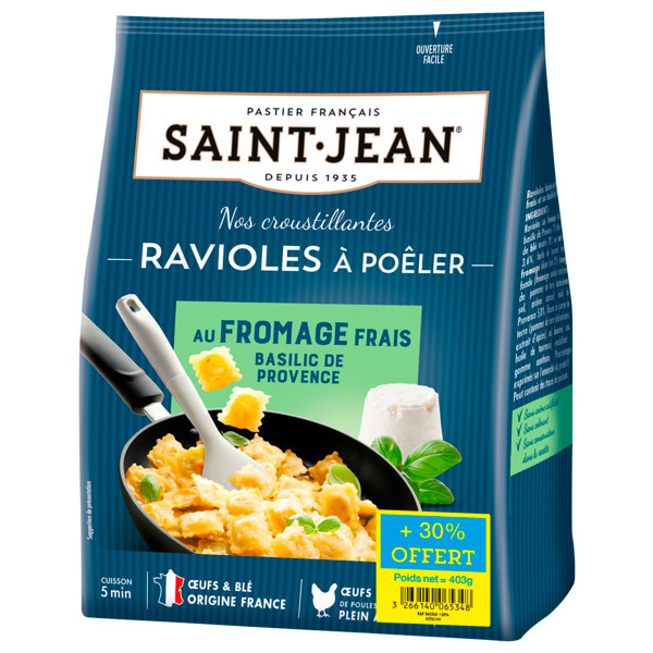 Ravioles À Poêler Fromage Frais Basilic St-Jean