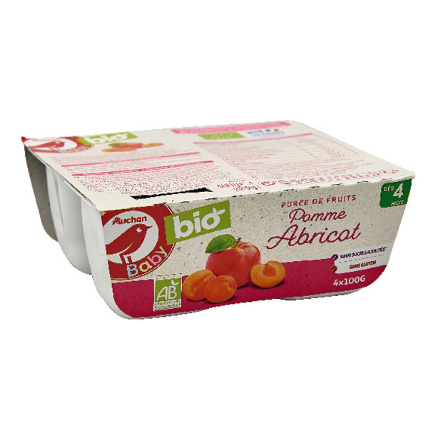 Purée De Fruits Auchan Baby Bio