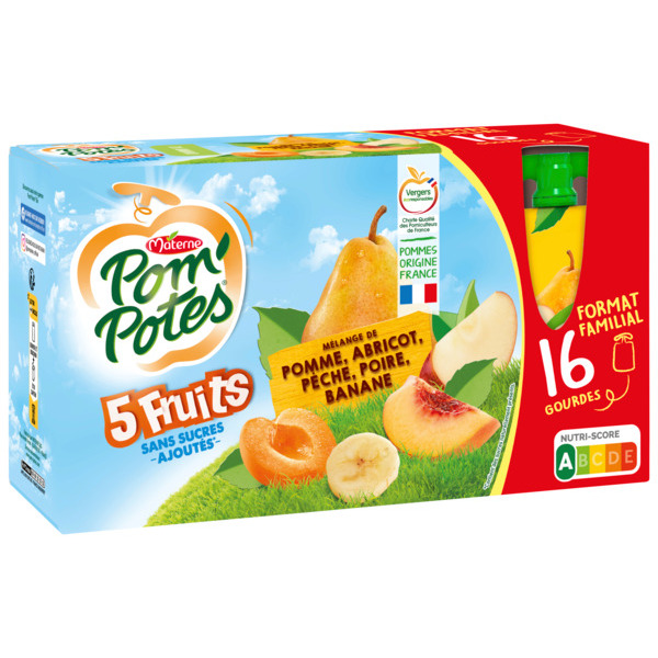 Pom'potes 5 Fruits Jaunes Materne