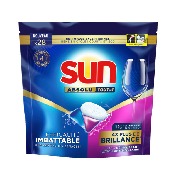 Tablette Lave-Vaisselle  Absolu Tout En 1 Brillance  Sun