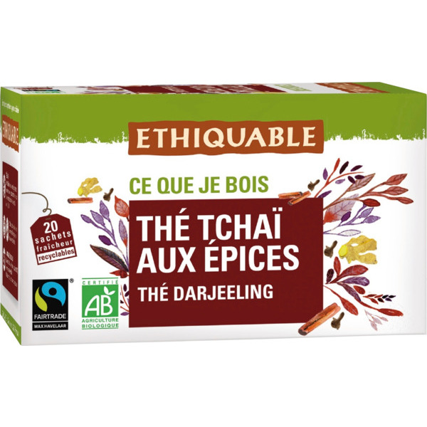 Thé Noir Tchaï Aux Épices Darjeeling Bio Éthiquable