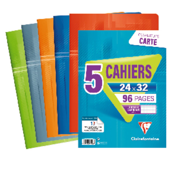 Lot De 5 Cahiers Carton Clairefontaine
