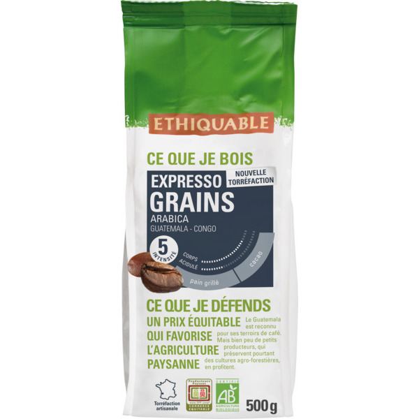 Café En Grains Pur Arabica Expresso Bio Ethiquable