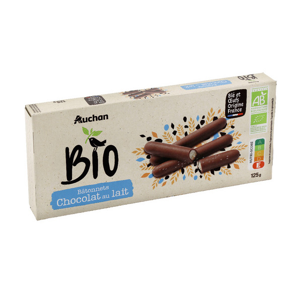 Bâtonnets Chocolat Au Lait Auchan Bio