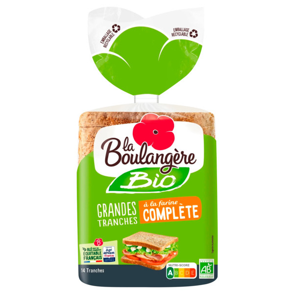 Pain De Mie Grandes Tranches Bio La Boulangère