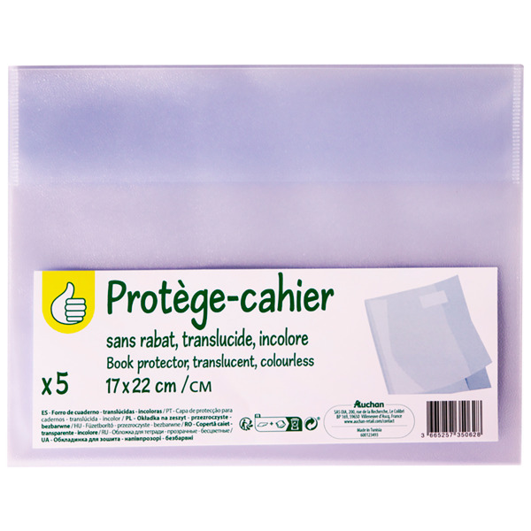 Lot De 5 Protège Cahier Pouce