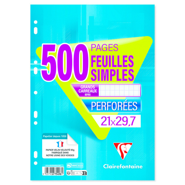 Lot De 500 Feuilles Simples Clairefontaine