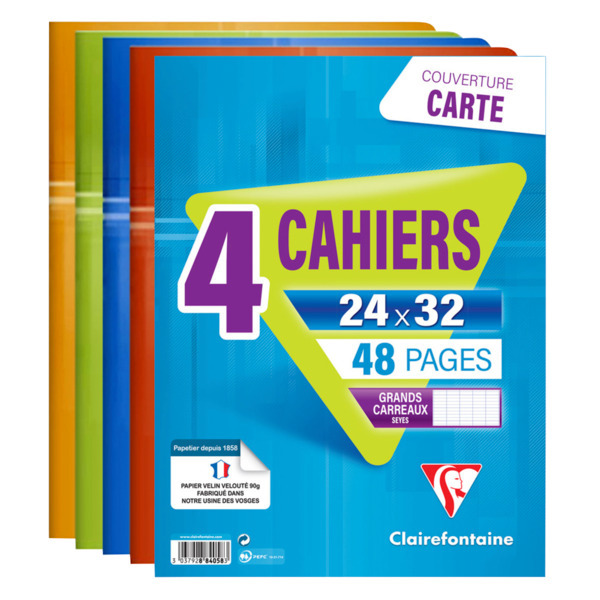 Lot De 4 Cahiers Carton Clairefontaine