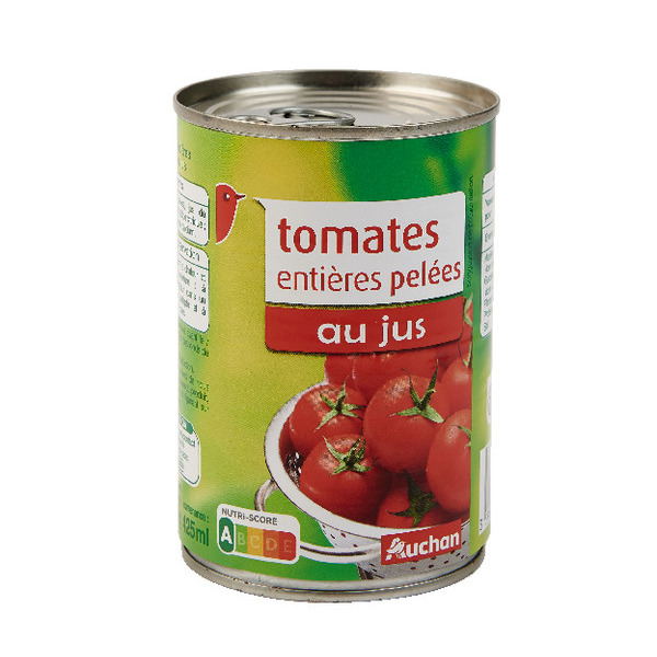 Tomates Entières Pelées Au Jus Auchan