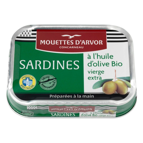 Sardines À L'huile D'olive Bio Les Mouettes D'arvor