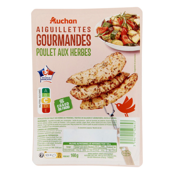 Aiguillettes Gourmandes Poulet Rôti Aux Herbes Auchan