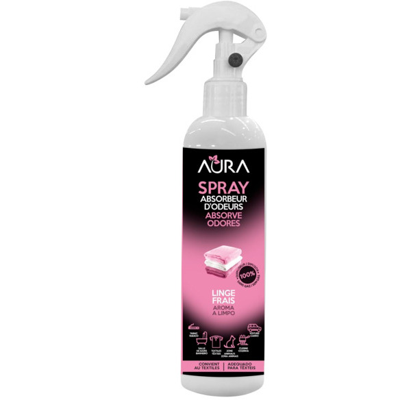 Spray Absorbeur D'odeurs Linge Frais Aura