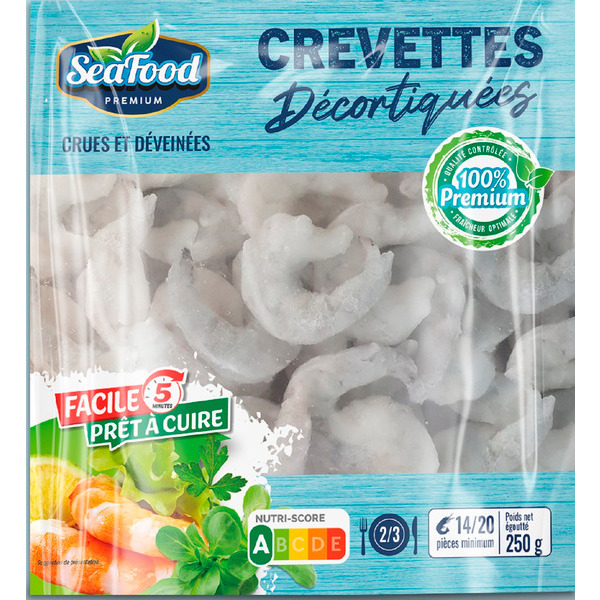 Crevettes Décortiquées Crues Congelées