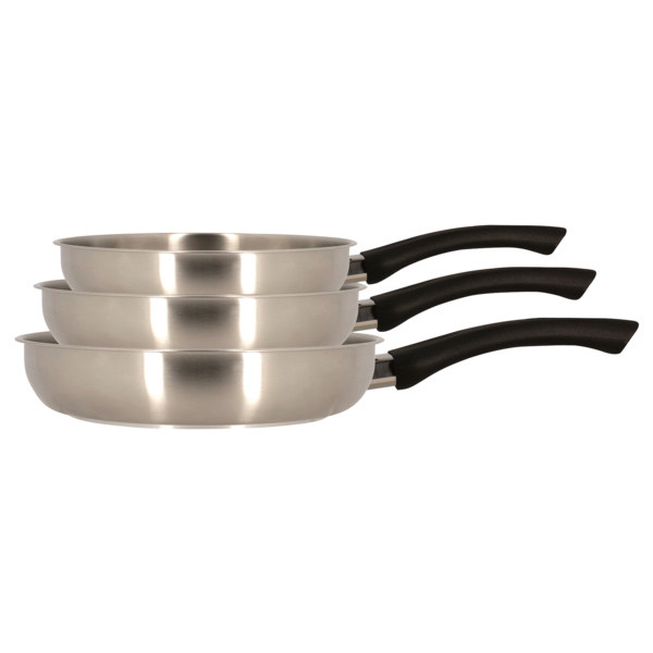 Lot De 3 Poêles Inox 