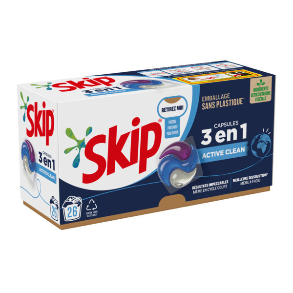 Lessive Capsule 3 En 1 Active Clean Skip 