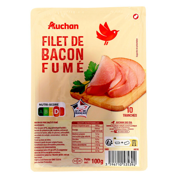 Filet De Bacon Fumé Auchan