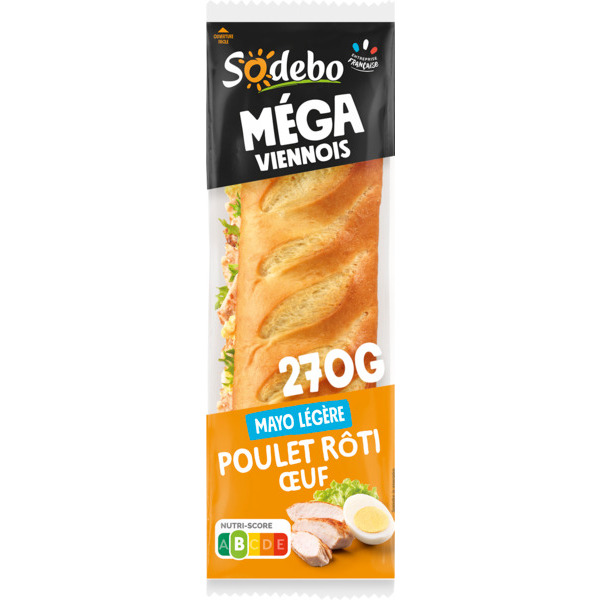 Sandwich Mega Baguette Poulet Oeuf Sodebo