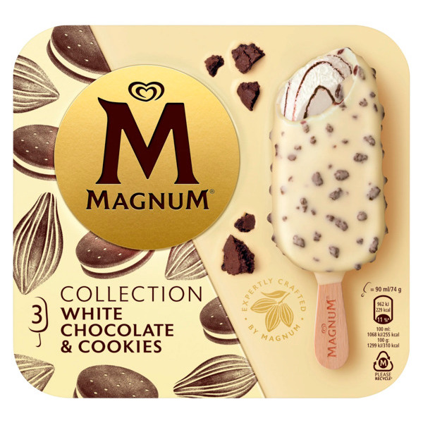 Bâtonnets Glace Chocolat Blanc Et Cookies Magnum