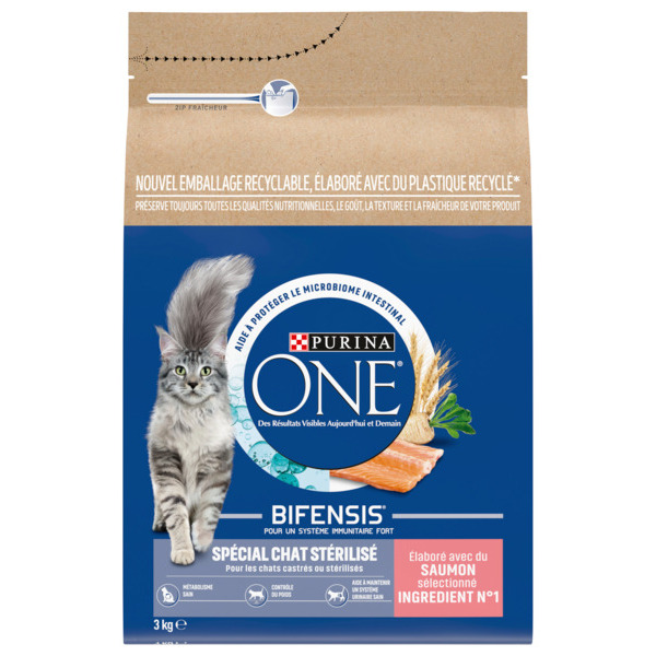 Croquettes Pour Chat Stérilisé Au Saumon Et Au Blé Purina One