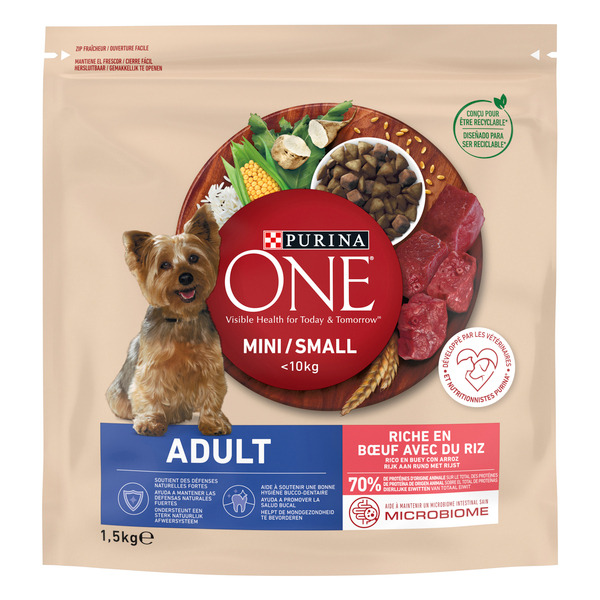 Croquettes Riche En Boeuf Avec Du Riz Pour Chien Adulte De Petite Taille Purina One