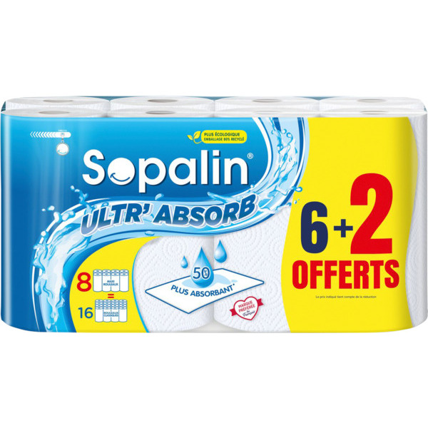 Essuie Tout Ultr' Absorb Blanc Sopalin