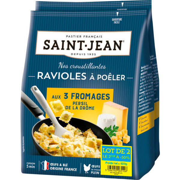 Ravioles À Poêler Au 3 Fromages Saint Jean