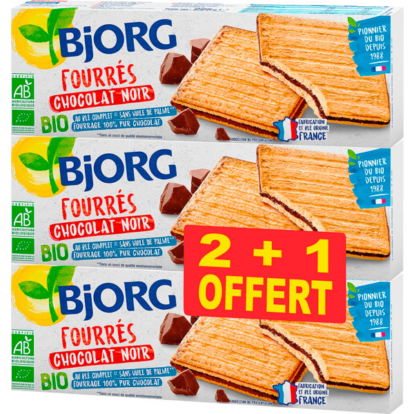 Biscuits Fourrés Au Chocolat Noir Bio Bjorg