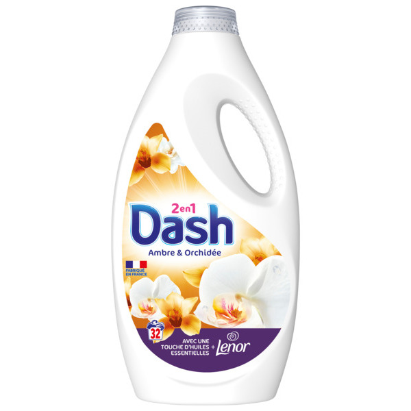 Lessive Liquide 2 En 1 Ambre Et Orchidée Dash