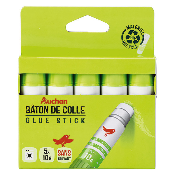 5 Batons Colle 10G Auchan