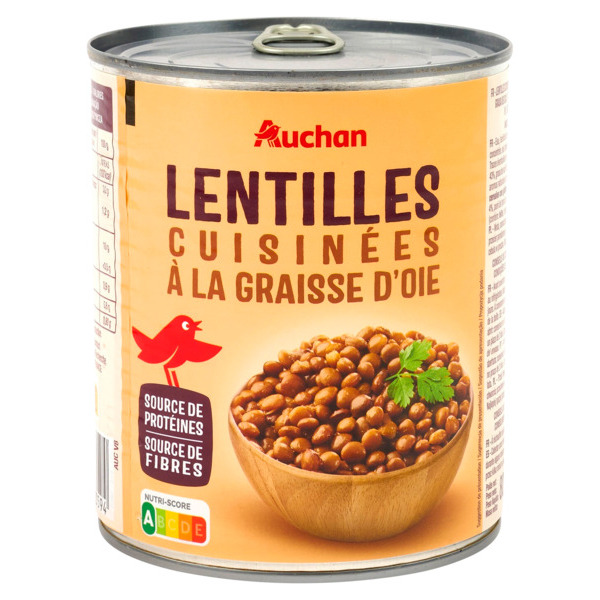 Lentilles Cuisinées À La Graisse D'oie Auchan