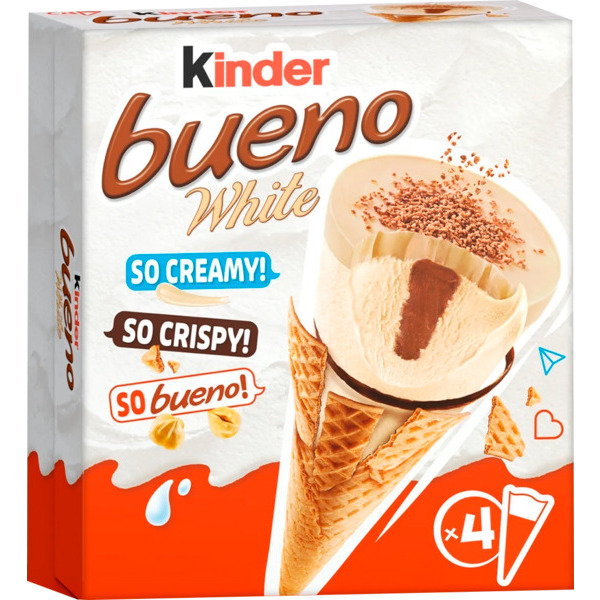 Cône Glacé Chocolat Blanc Kinder Bueno