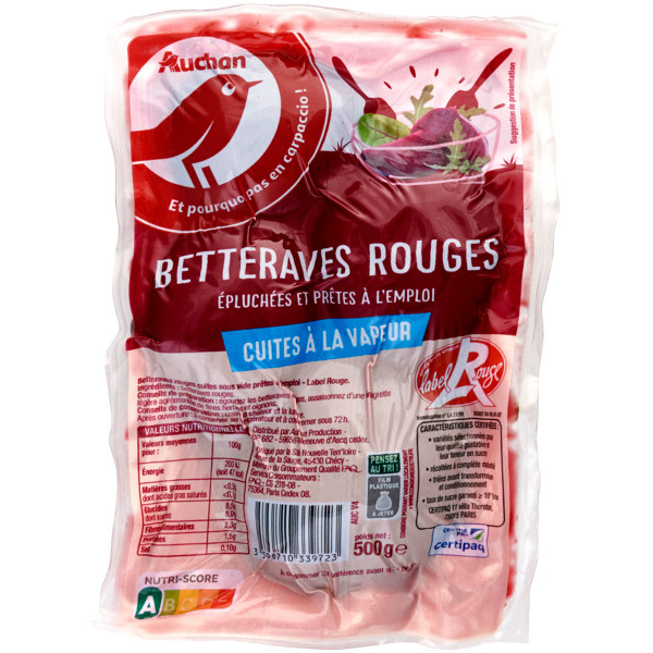 Betteraves Label Rouge Auchan