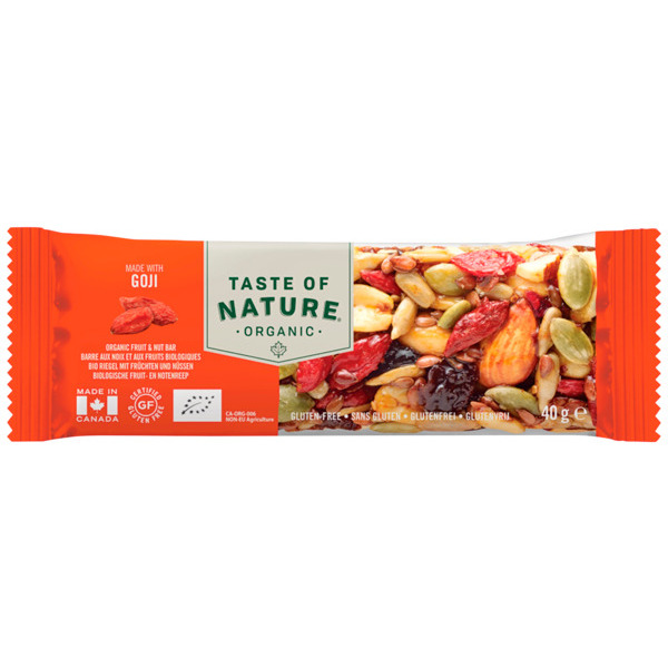 Barre De Céréales Baie De Goji Bio Taste Of Nature 