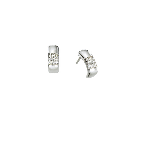 Boucles D'oreilles Or Blanc 375 Millièmes Et Diamants