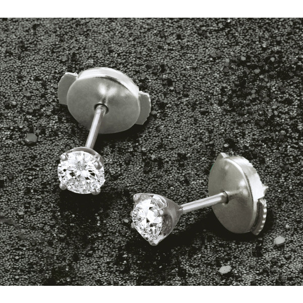 Boucles D'oreilles Platine Et Diamants 0,60 Carat*