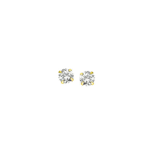 Boucles D'oreilles Or Jaune 375 Millièmes Et Oxydes De Zirconium