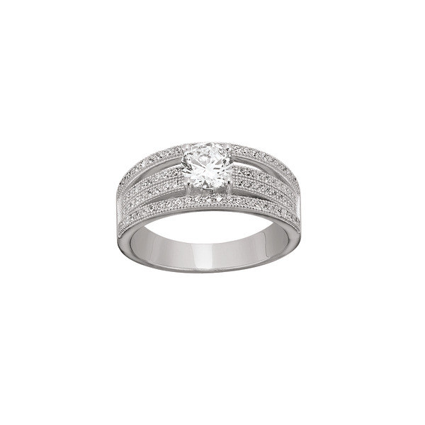 Bague Argent Et Oxydes De Zirconium