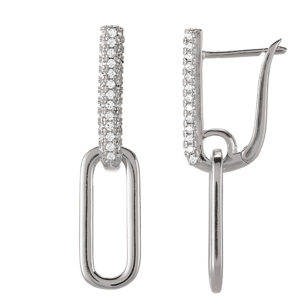 Boucles D'oreilles Argent Et Oxydes De Zirconium