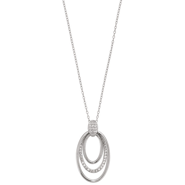 Collier Argent Et Oxydes De Zirconium