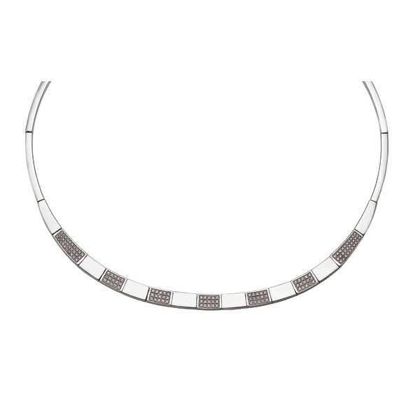 Collier Argent Et Oxydes De Zirconium