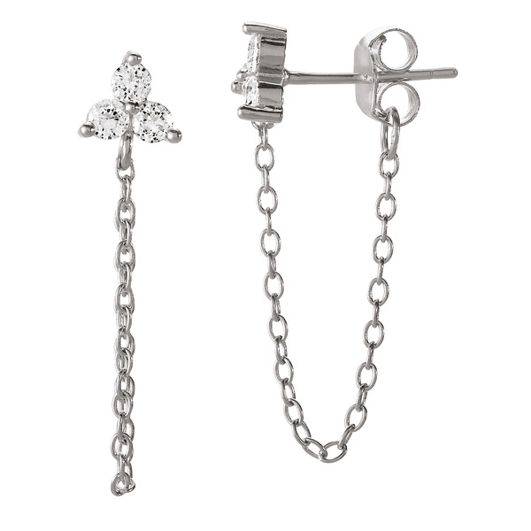 Boucles D'oreilles Argent Et Oxydes De Zirconium