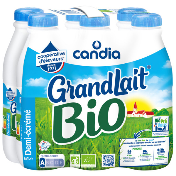 Grandlait Bio Demi-Écrémé Candia